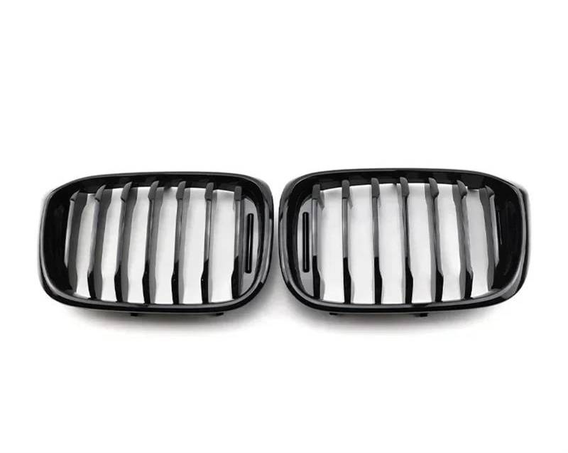 Haube Mesh Kühlergrill Auto-Frontstoßstangengitter, Einzel- Und Doppellinie, Schwarz Glänzend, Carbon-Renngitter, Auto-Styling Für X3 G01 G08 Für X4 G02 2019 2020 2021(Single Gloss Black) von QIFANB