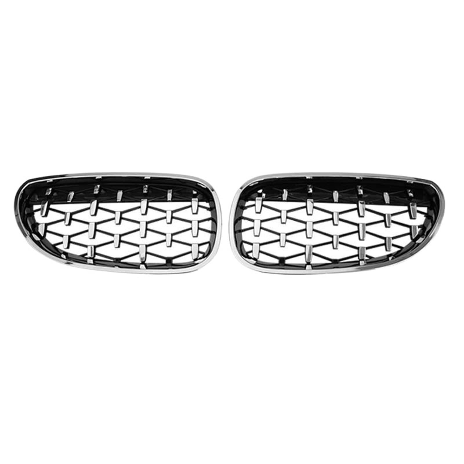 Haube Mesh Kühlergrill Auto Frontstoßstangengrill Für E60 E61 550i 535i 2004 2005 2006 2007 2008 2009 Nieren-Racing-Grill, Schwarzer Rahmen, Silberne Grills(Silber) von QIFANB