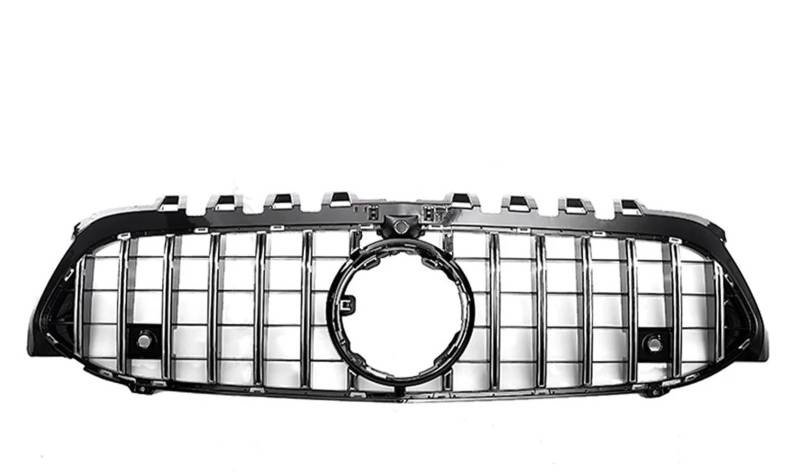 Haube Mesh Kühlergrill Diamant-Front-Kühlergitter, Stoßstangengrill, Hauben-Netzgrill, Body Kit Für Benz A Für A35 W177 2019 2020 2021 2022(Type A Silvery-Hole) von QIFANB