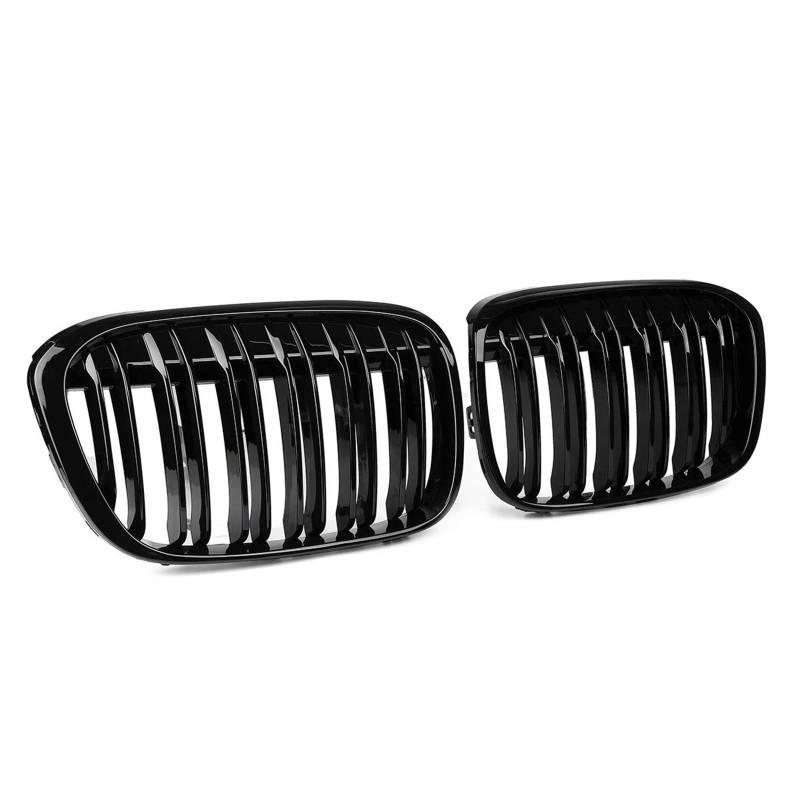 Haube Mesh Kühlergrill Doppellinie Auto Frontstoßstange Nierengrill Renngrill Glänzend Schwarz Für Für X1 F48 F49 2016 2017 2018 2019 2020 von QIFANB