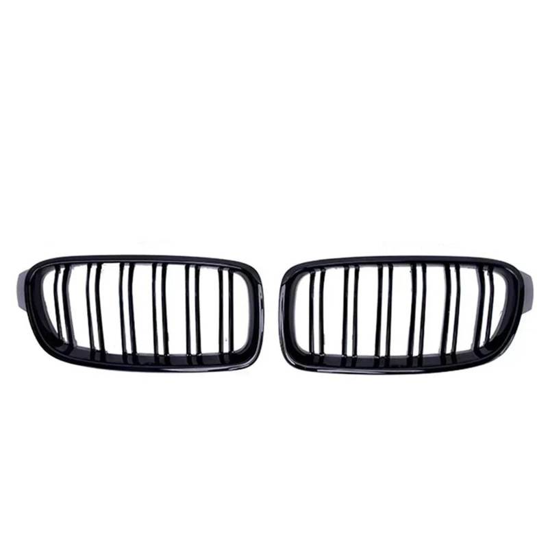 Haube Mesh Kühlergrill Front Grillz Piano Black Dual Line Nierengrill Für 3er F30 F31 Grill 2012 2013 2014 2015 2016 2017 2018 2019 320i 325i 328i(Glossy Black) von QIFANB