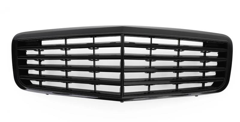 Haube Mesh Kühlergrill Frontgrill Mitte Haubengrill Stoßstange Glanz Schwarz Autozubehör Für Benz W211 E350 500 2007 2008 2009 Für AMG von QIFANB