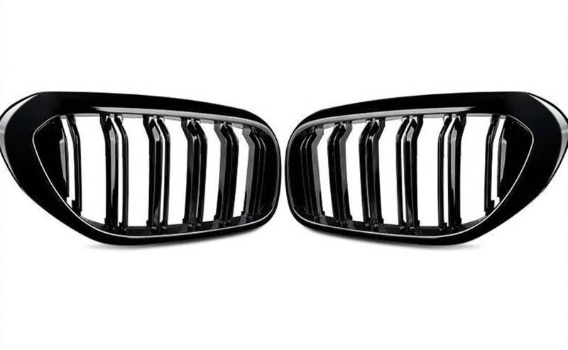 Haube Mesh Kühlergrill Frontstoßstange Racing Grille Doppellamellen Nierengrill Für 5 Series G30 G31 520i 530i 540i Für M5 2017 2018 2019 2020(Glossy Black) von QIFANB
