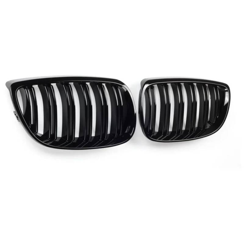 Haube Mesh Kühlergrill Frontstoßstangen-Nierengrill, Glänzend Schwarz, Doppellinien-Kühlergrill Für E92 E93 Für M3 2006 2007 2008 2009, Auto-Styling, Renngitter von QIFANB