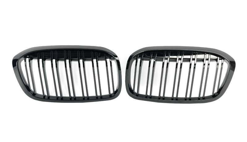 Haube Mesh Kühlergrill Für 2 Serie F45 F46 2018 2019 2020 2021 2PCS Glanz Schwarz Front Niere Grill Grille von QIFANB