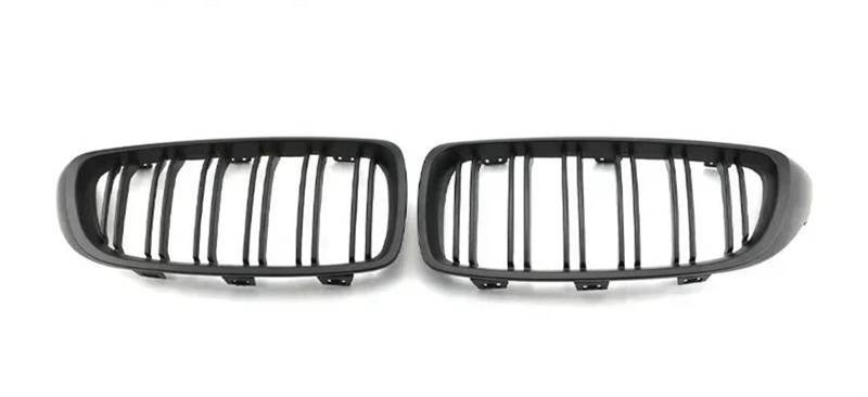 Haube Mesh Kühlergrill Für 4 Serie F32 F33 F36 F80 F82 2013 2014 2015 2016 2017 2018 2019 2020 Auto Doppel Linie Niere Grille Grill Front Stoßstange Grillez(Dual Matte Black) von QIFANB
