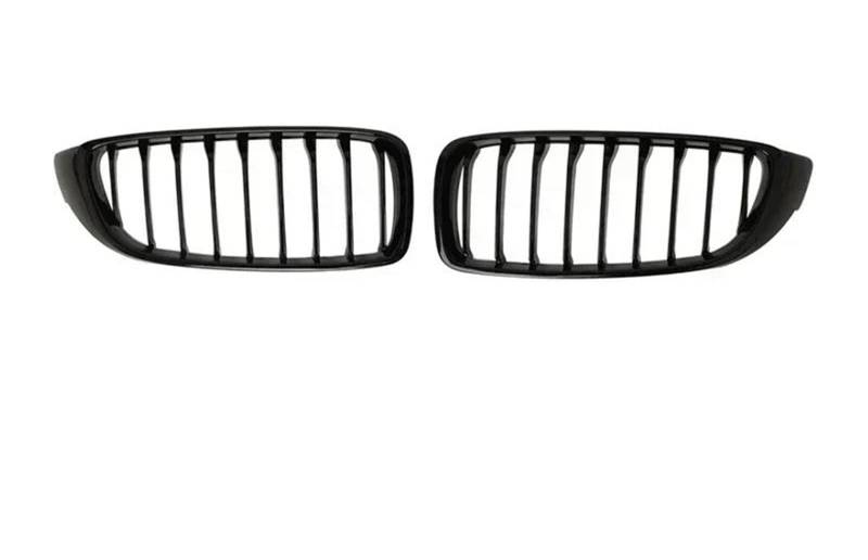 Haube Mesh Kühlergrill Für 4 Serie F32 F33 F36 F80 F82 2013 2014 2015 2016 2017 2018 2019 2020 Auto Doppel Linie Niere Grille Grill Front Stoßstange Grillez(Single Gloss Black) von QIFANB