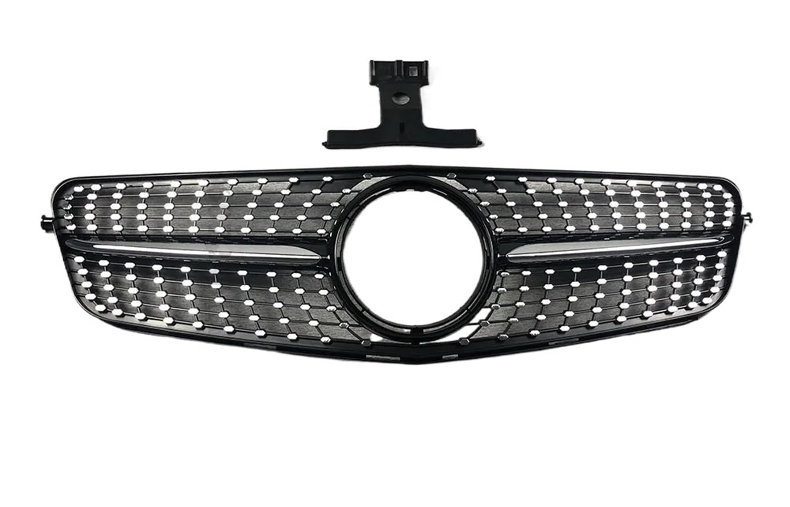 Haube Mesh Kühlergrill Für Benz Für C C43 W204 2007 2008 2009 2010 2011 2012 2013 2014 Für AMG C43 Diamant Front Stoßstange Kühlergrill Einlass Grill Mitte Haube Mesh(Diamond Glossy Black) von QIFANB