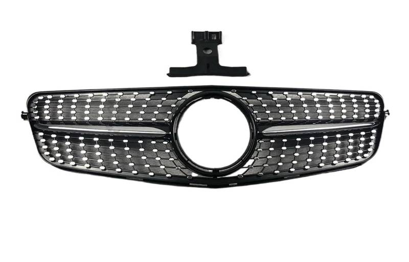 Haube Mesh Kühlergrill Für Benz Für C C43 W204 2007 2008 2009 2010 2011 2012 2013 2014 Für AMG C43 Diamant Front Stoßstange Kühlergrill Einlass Grill Mitte Haube Mesh(Diamond Glossy Black) von QIFANB
