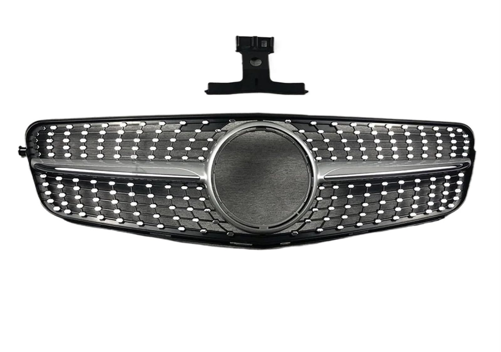 Haube Mesh Kühlergrill Für Benz Für C C43 W204 2007 2008 2009 2010 2011 2012 2013 2014 Für AMG C43 Diamant Front Stoßstange Kühlergrill Einlass Grill Mitte Haube Mesh(Diamond Silvery) von QIFANB
