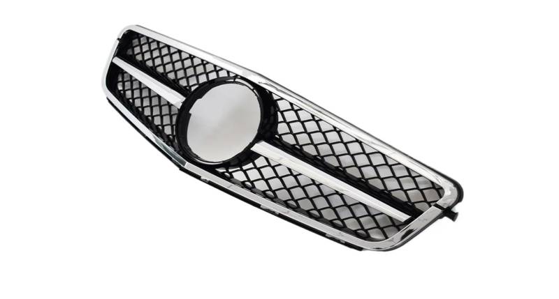 Haube Mesh Kühlergrill Für Benz Für C C43 W204 2007 2008 2009 2010 2011 2012 2013 2014 Für AMG C43 Diamant Front Stoßstange Kühlergrill Einlass Grill Mitte Haube Mesh(Type A Full Silvery) von QIFANB