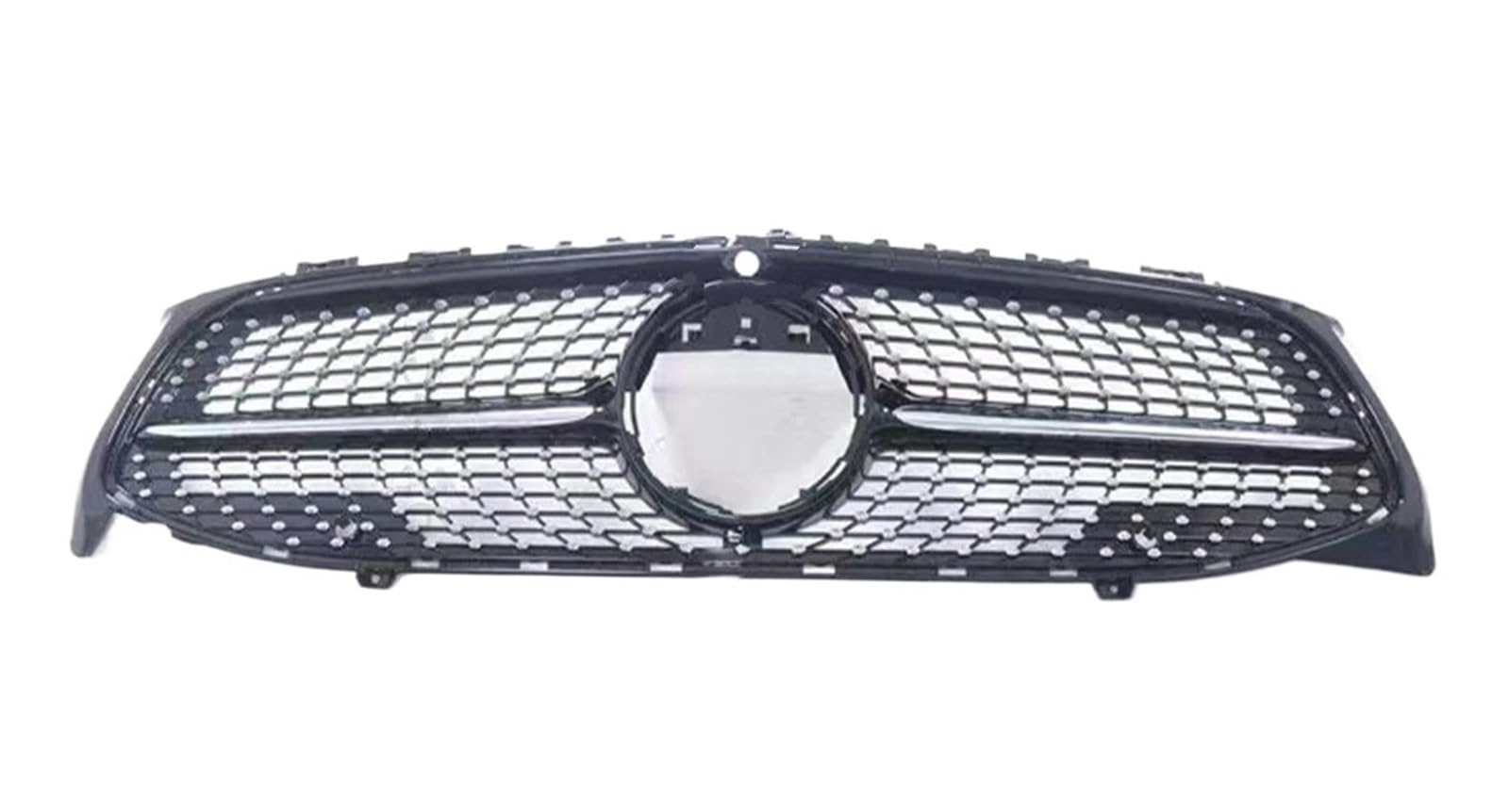 Haube Mesh Kühlergrill Für Benz Für CLA C118 2019 2020 2021 Diamant Center Front Einlass Grille Racing Haube Grill Haube Mesh Refit Tuning Teil(Diamond Black-Hole) von QIFANB