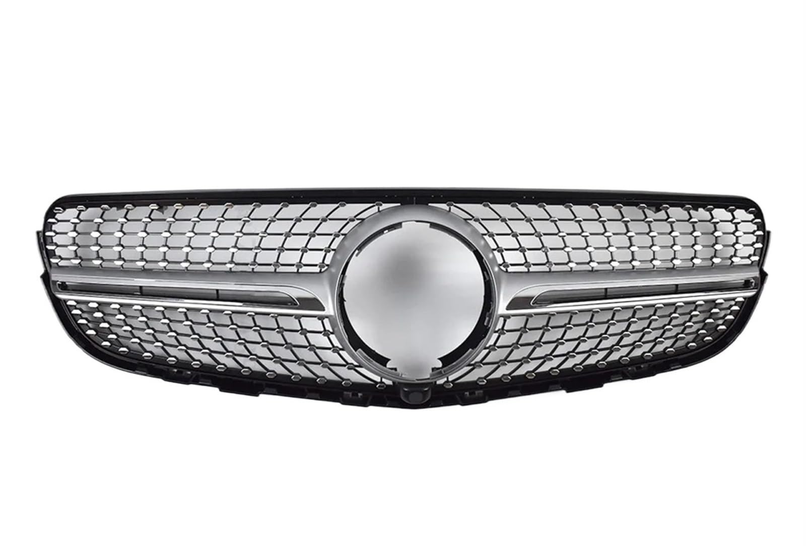 Haube Mesh Kühlergrill Für Benz Für GLC Coupe C253 X253 2015 2016 2017 2018 2019 2020 2021 2022 2023 Front Kühlergrill Einlass Gitter Grill Trim Mittleren Mesh(15-19 Diamond Silver) von QIFANB