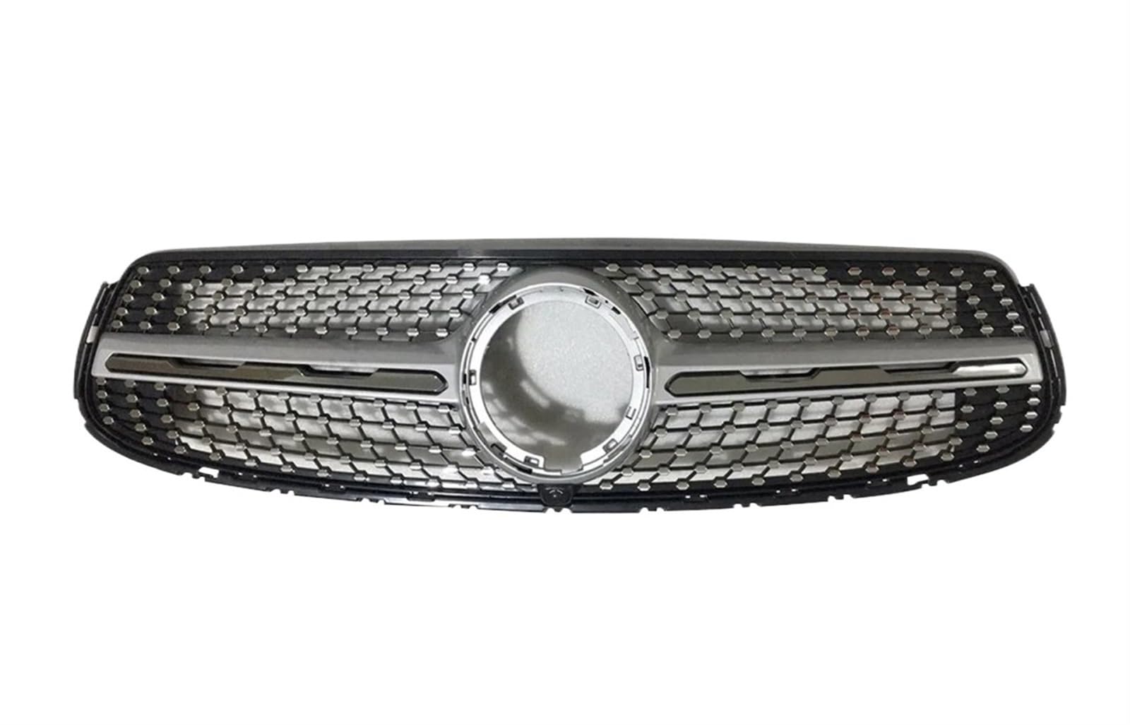 Haube Mesh Kühlergrill Für Benz Für GLC Coupe C253 X253 2015 2016 2017 2018 2019 2020 2021 2022 2023 Front Kühlergrill Einlass Gitter Grill Trim Mittleren Mesh(20-23 Diamond Silver) von QIFANB