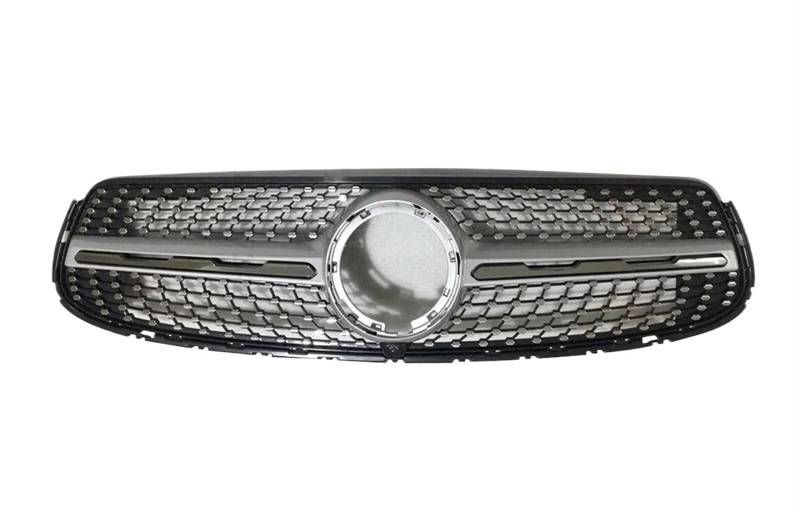 Haube Mesh Kühlergrill Für Benz Für GLC Coupe C253 X253 2015 2016 2017 2018 2019 2020 2021 2022 2023 Front Kühlergrill Einlass Gitter Grill Trim Mittleren Mesh(20-23 Diamond Silver) von QIFANB