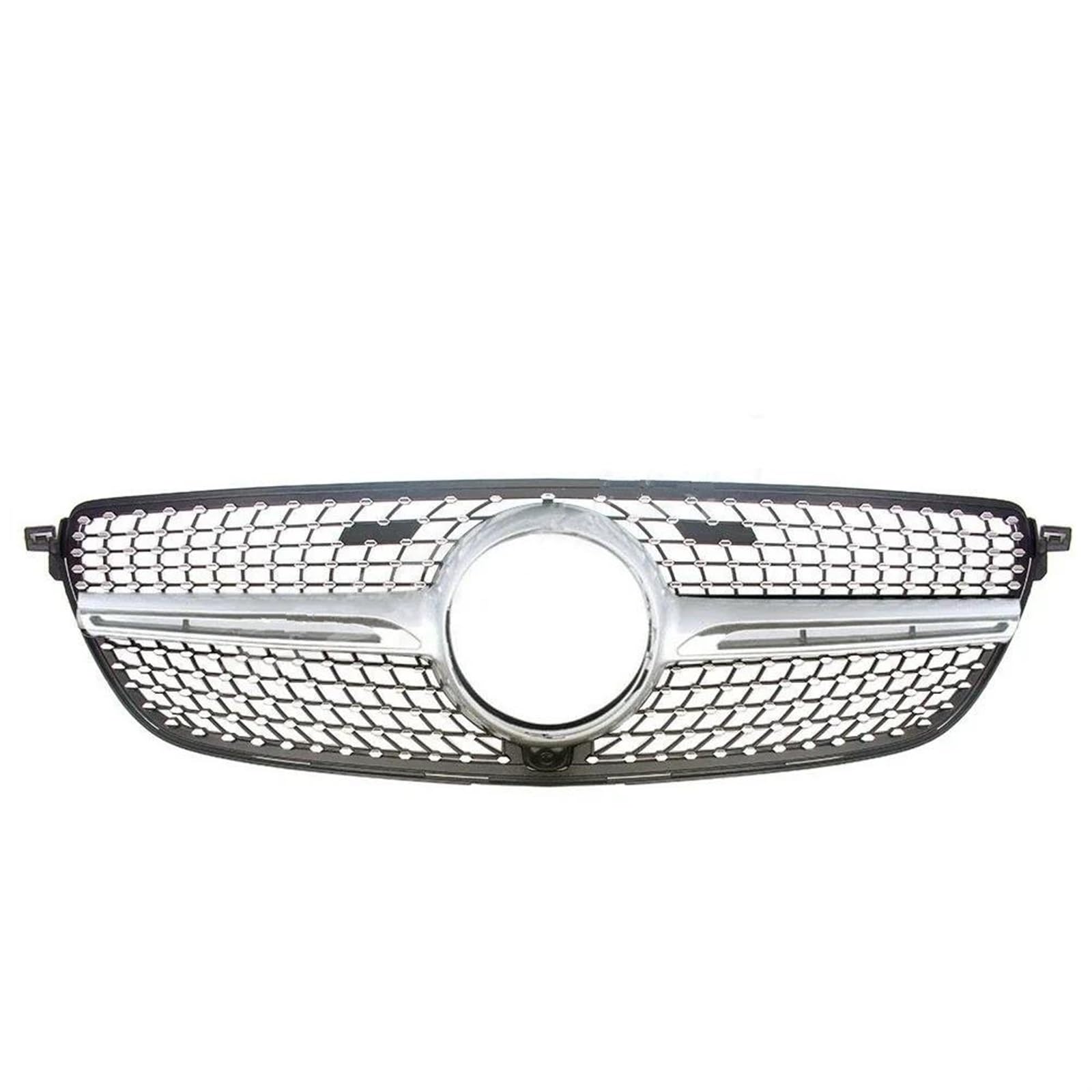 Haube Mesh Kühlergrill Für Benz Für GLE SUV W166 2015 2016 2017 2018 2019 2020 Front Kühlergrill Mitte Sport Gitter(Silber) von QIFANB