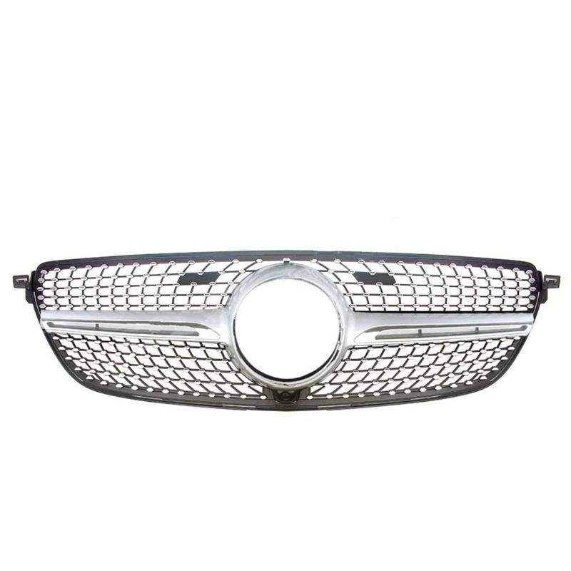 Haube Mesh Kühlergrill Für Benz Für GLE SUV W166 2015 2016 2017 2018 2019 2020 Front Kühlergrill Mitte Sport Gitter(Silber) von QIFANB