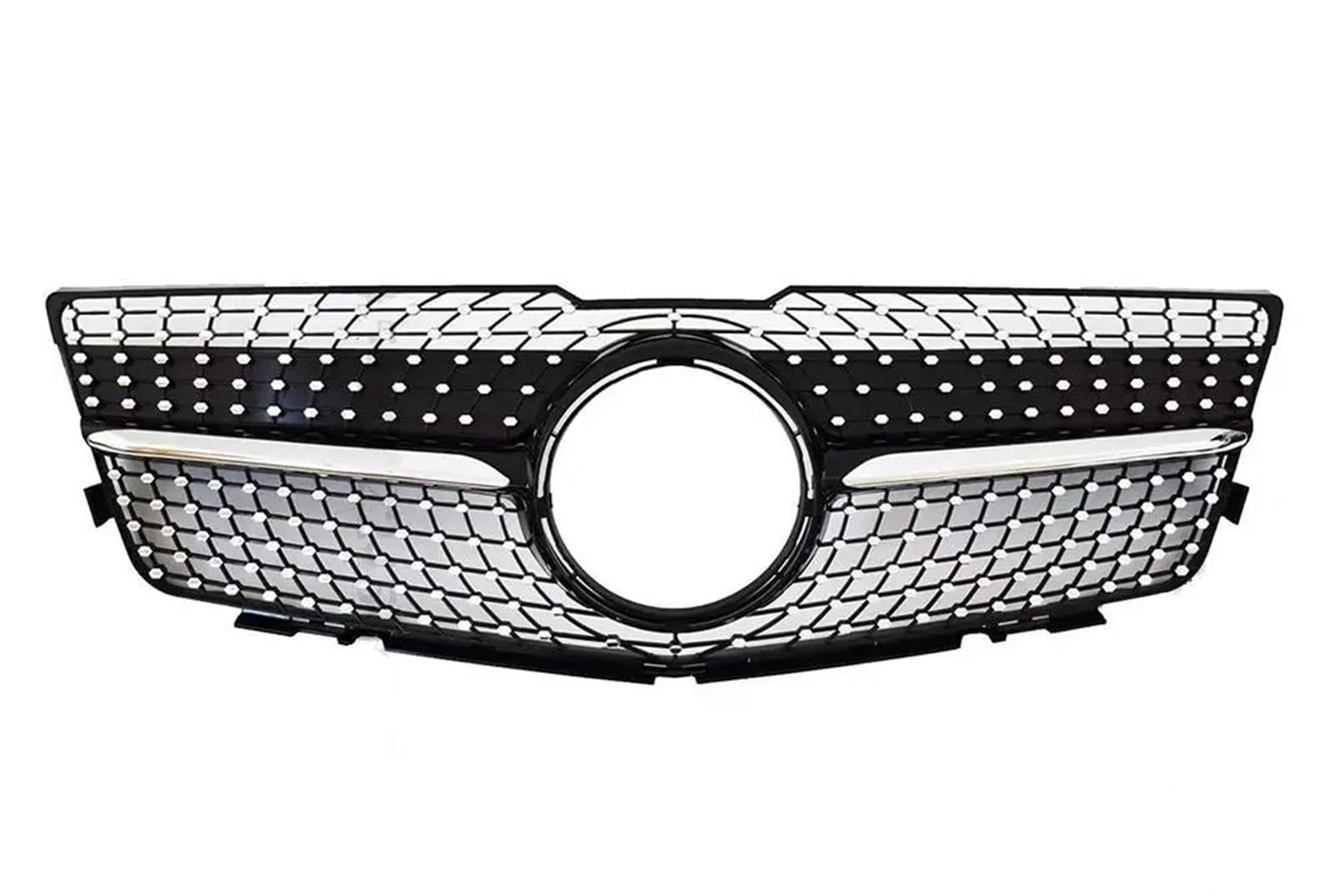 Haube Mesh Kühlergrill Für Benz Für GLK X204 2008 2009 2010 2011 2012 2013 2014 2015 Sport Front Hood Grille Racing Stoßstange Grill(08-12 Diamond Black) von QIFANB