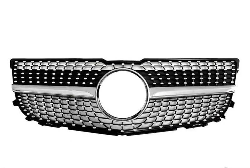 Haube Mesh Kühlergrill Für Benz Für GLK X204 2008 2009 2010 2011 2012 2013 2014 2015 Sport Front Hood Grille Racing Stoßstange Grill(08-12 Diamond Silver) von QIFANB