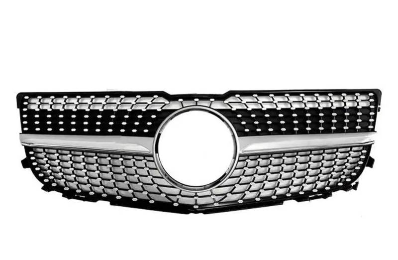 Haube Mesh Kühlergrill Für Benz Für GLK X204 2008 2009 2010 2011 2012 2013 2014 2015 Sport Front Hood Grille Racing Stoßstange Grill(13-15 Diamond Silver) von QIFANB