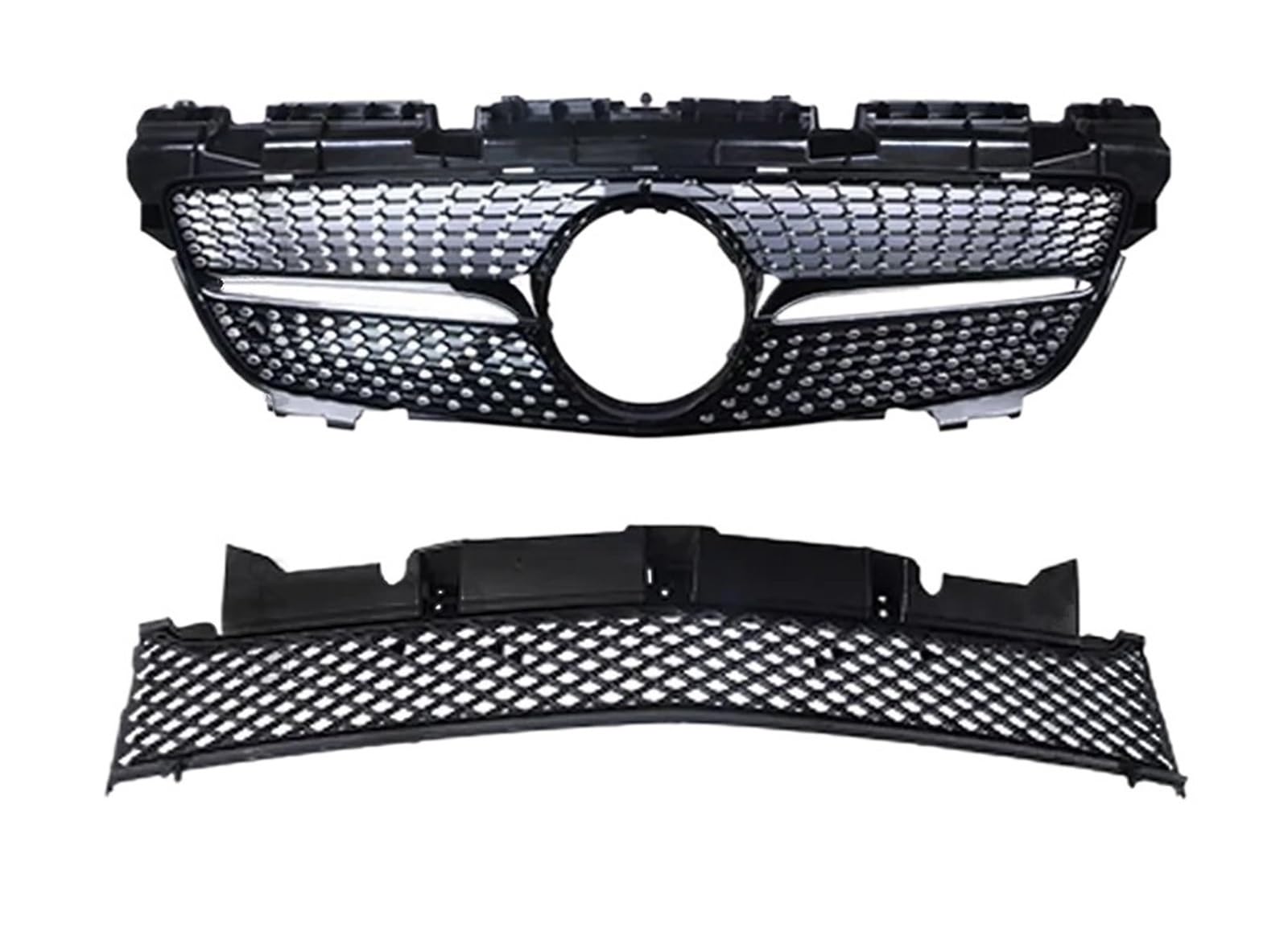 Haube Mesh Kühlergrill Für Benz Für SLK R172 2011 2012 2013 2014 2015 Tuning-Zubehör Diamanthaubengitter Kühlergitter Body Kit Kühlergrill Stoßstangengrill(Diamond Black) von QIFANB
