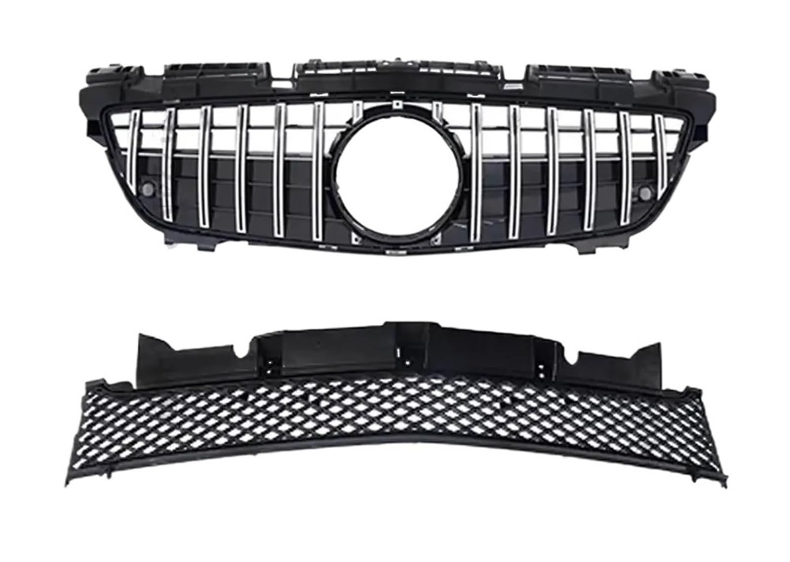 Haube Mesh Kühlergrill Für Benz Für SLK R172 2011 2012 2013 2014 2015 Tuning-Zubehör Diamanthaubengitter Kühlergitter Body Kit Kühlergrill Stoßstangengrill(Type A Silvery) von QIFANB