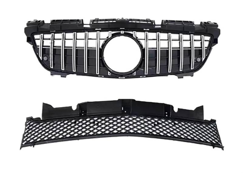Haube Mesh Kühlergrill Für Benz Für SLK R172 2011 2012 2013 2014 2015 Tuning-Zubehör Diamanthaubengitter Kühlergitter Body Kit Kühlergrill Stoßstangengrill(Type A Silvery) von QIFANB