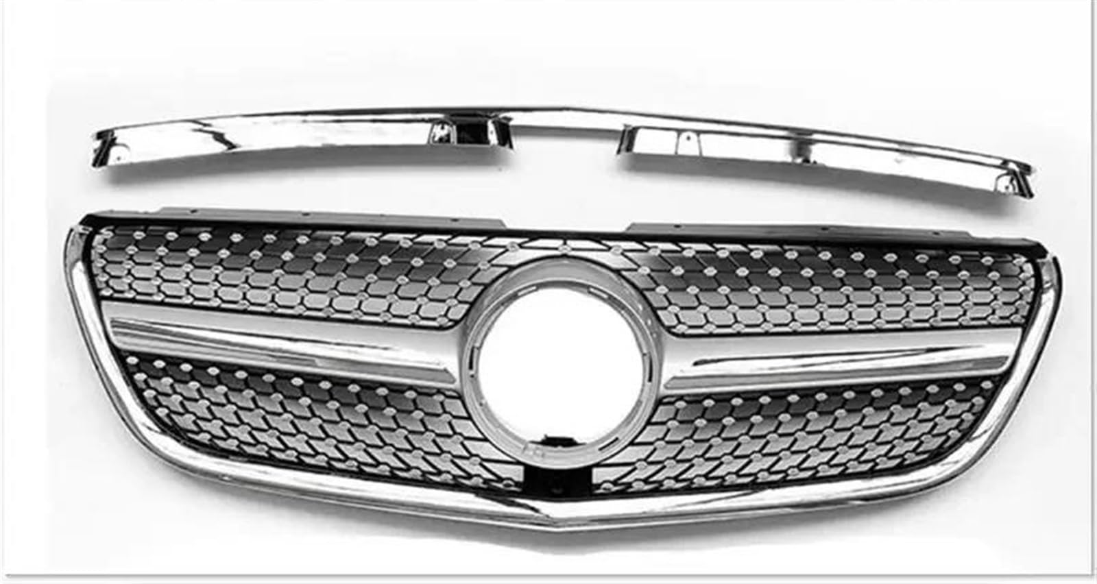 Haube Mesh Kühlergrill Für Benz Für VITO 2015 2016 2017 2018 2019 Diamant Kühlergrill Racing Grill Body Kit Zubehör Auto Kühlergrill(Style A) von QIFANB