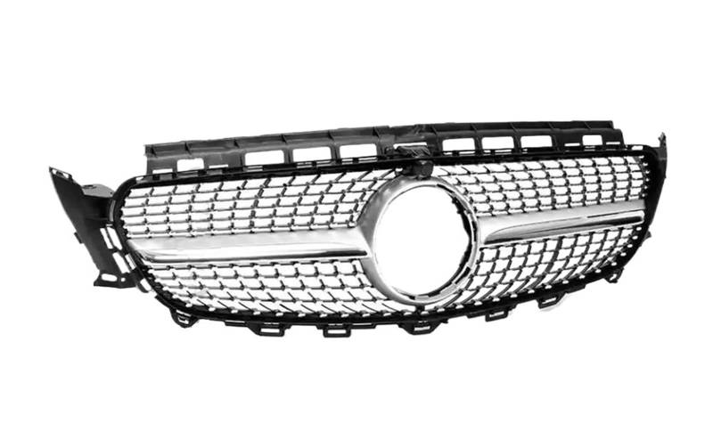 Haube Mesh Kühlergrill Für Benz W213 C238 A238 Für E E200 E260 E300 2016 2017 2018 2019 2020 Diamant Front Einlass Stoßstange Kühlergrill Haube Grill Mesh Sport(Diamond Silvery) von QIFANB