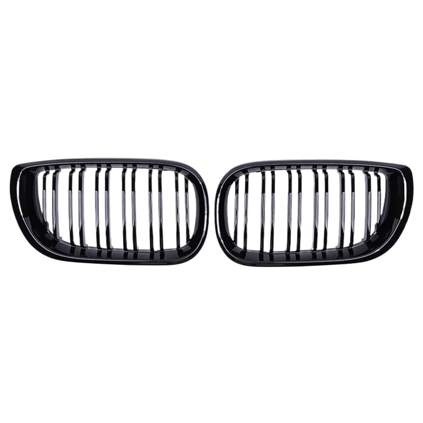 Haube Mesh Kühlergrill Für E46 3er-Serie 2002 2003 2004 2005 4-Türer Nierengrills Kühlergrill Racing Grill Auto Frontstoßstangengitter ABS Dual Line(Gloss Black) von QIFANB