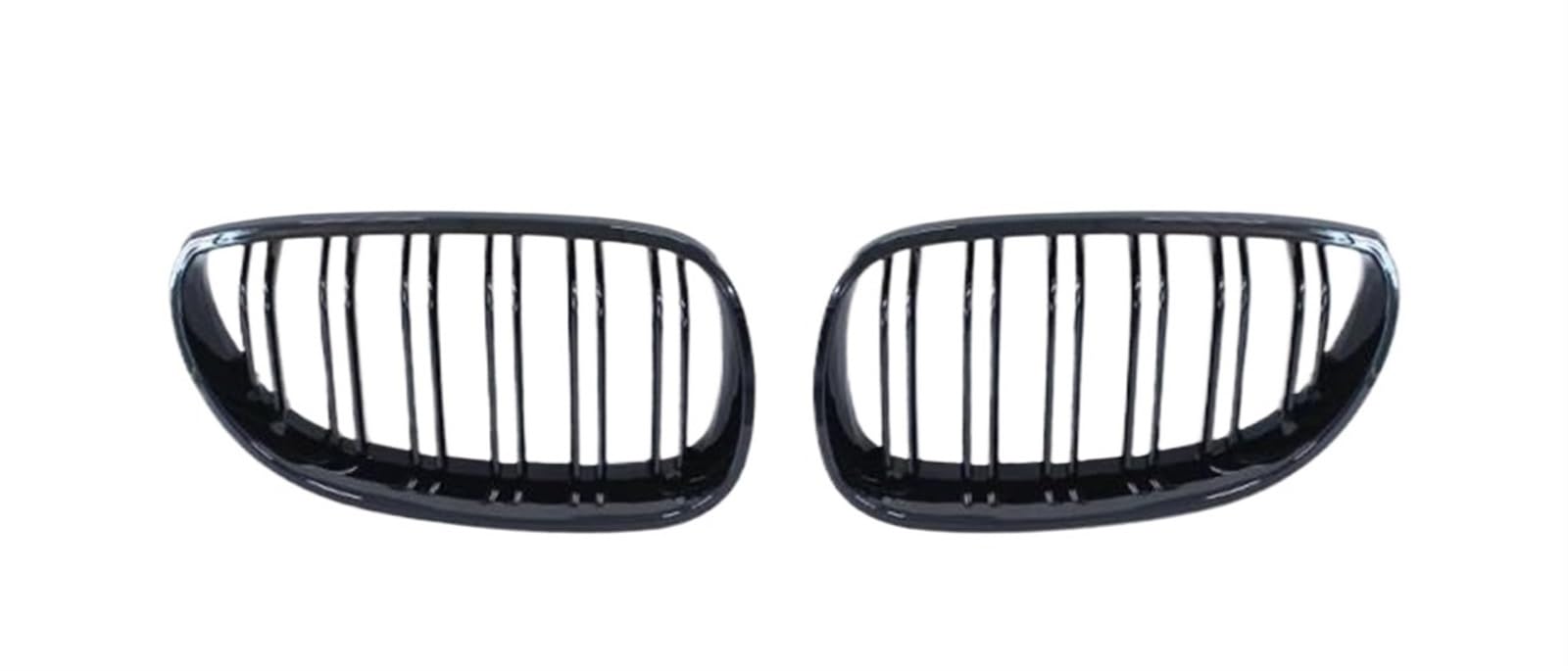 Haube Mesh Kühlergrill Für E60 E61 5 Series 2003 2004 2005 2006 2007 2008 2009 Auto Frontgrill Nieren Racing Grill Gitter Glanz Schwarz Doppel Lamellen(Double Line Black) von QIFANB