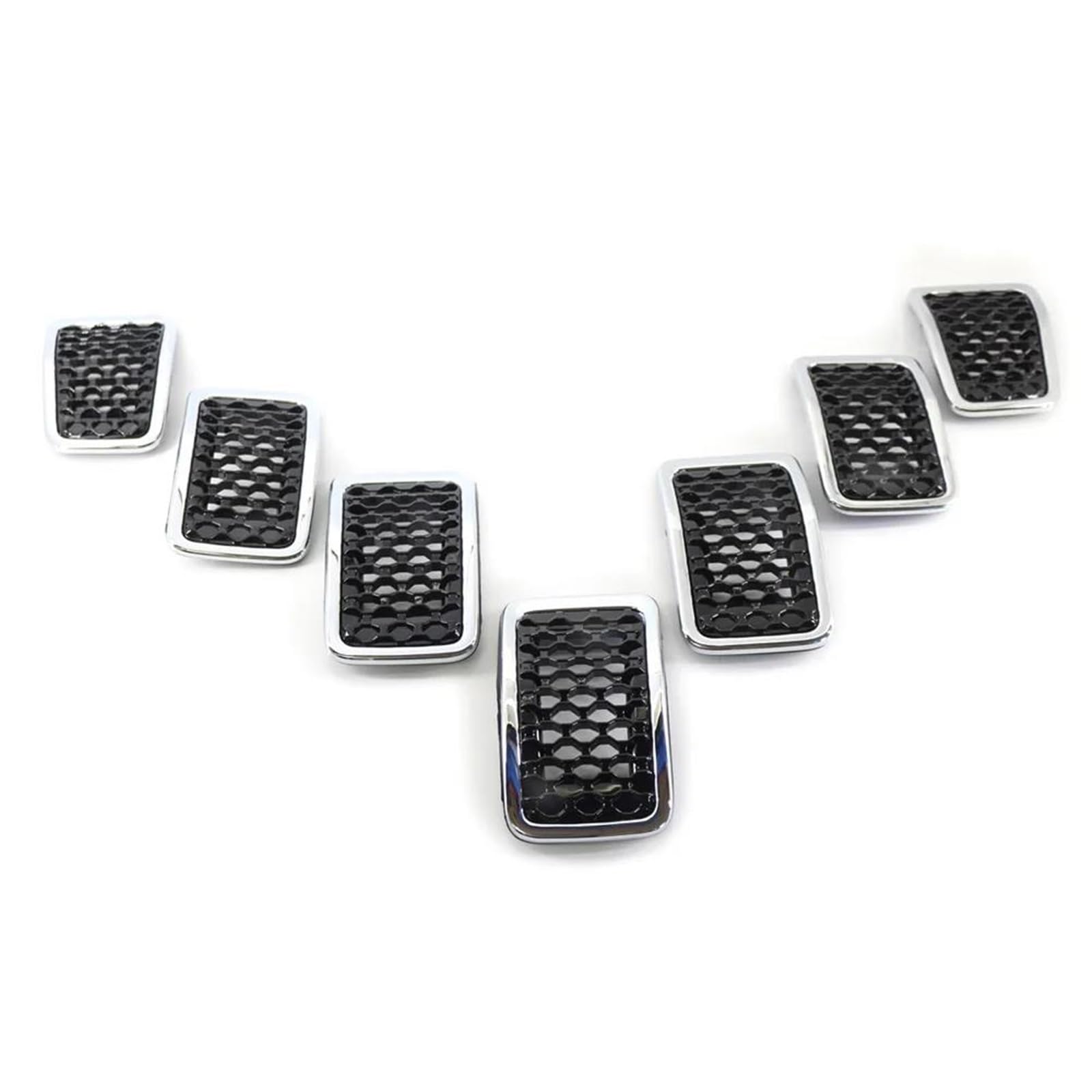 Haube Mesh Kühlergrill Für Jeep Für Cherokee 2019 2020 2021 Honey Comb Racing Gitter Front Kühlergrill Einsatz Kit 6AZ88XS9AB(Chrom) von QIFANB