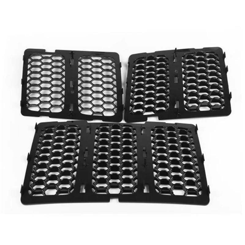 Haube Mesh Kühlergrill Für Jeep Für Grand Für Cherokee 2014 2015 2016 Auto Schwarz Front Grille Einsätze Trim Mesh Kit von QIFANB