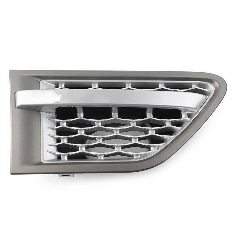 Haube Mesh Kühlergrill Für Land Für Rover Für Range Für Rover Sport 2010 2011 2012 2013 1 Stücke Vorne Rechts Auto Seite Kotflügel Air Vent Grille Grill(Gray Silver) von QIFANB