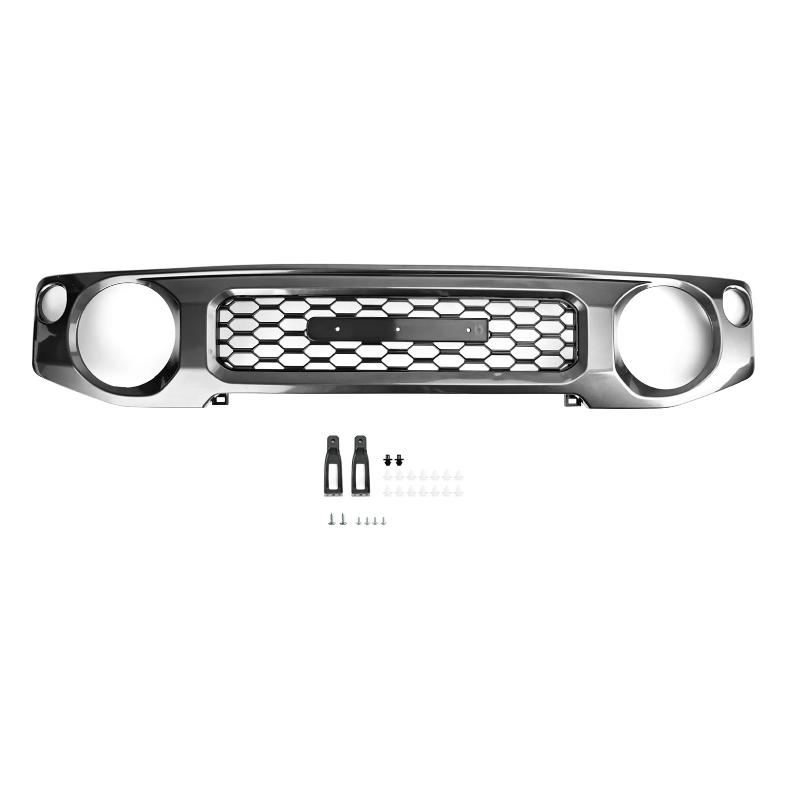 Haube Mesh Kühlergrill Für Suzuki Für Jimny JB74 2019 2020 2021 2022 2023 Honeycomb Frontstoßstangengrill Grau/Schwarz Autozubehör(Grey) von QIFANB