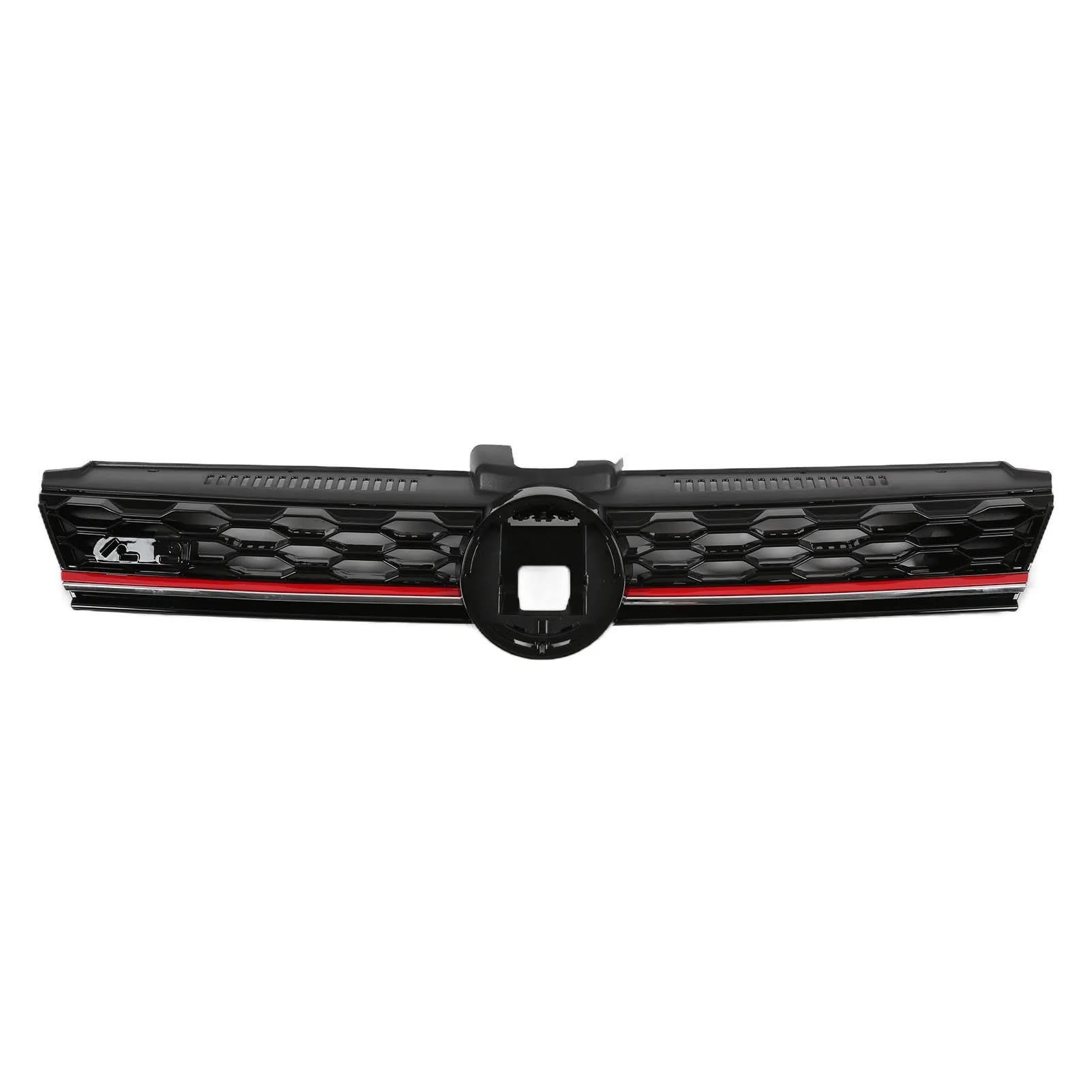 Haube Mesh Kühlergrill Für VW Für Golf 7 MK7.5 Facelift 2017 2018 2019 2020 Schwarz Glänzender Kühlergrill Ersatz-Sechskantgrill Autozubehör(Rot) von QIFANB