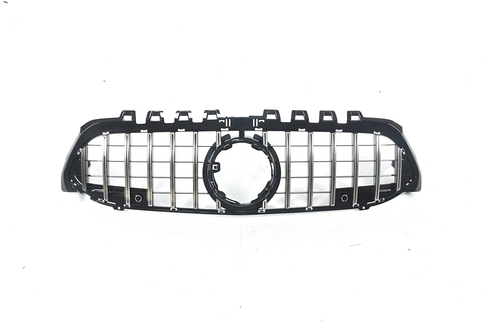 Haube Mesh Kühlergrill Kühlergrill, Obere Stoßstangenhaube, Netzgrillgitter Für Benz Für A-Klasse W177 A180 A200 A250 A45 Für AMG 2019 2020 2021 2022(Silber) von QIFANB