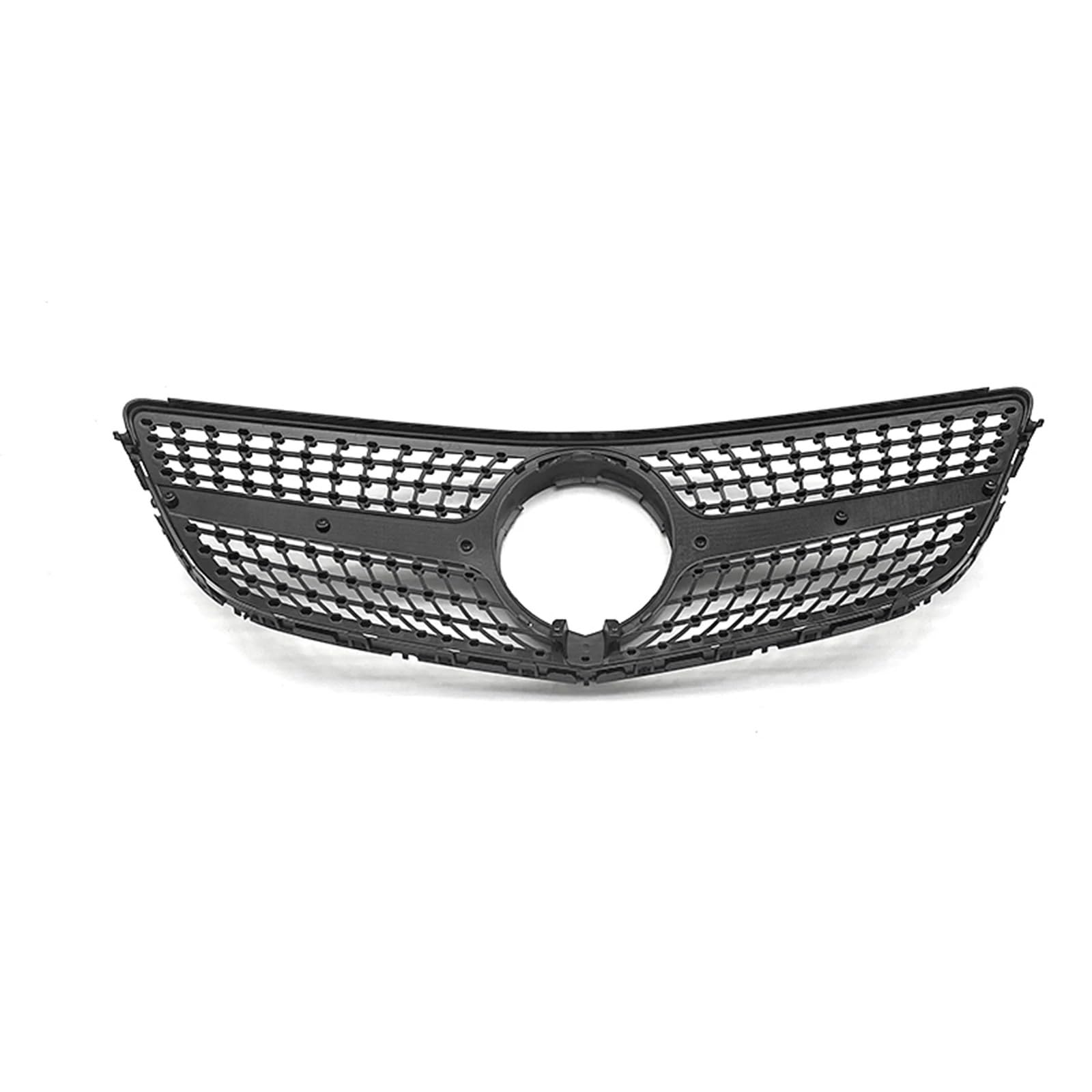 Haube Mesh Kühlergrill Oberer Kühlergrill, Schwarz/Silber, Frontstoßstangen-Haubengitter Für Benz E-Klasse Coupe C207 A207 W207 2014-2017 E250 E400 2 Türen(Schwarz) von QIFANB