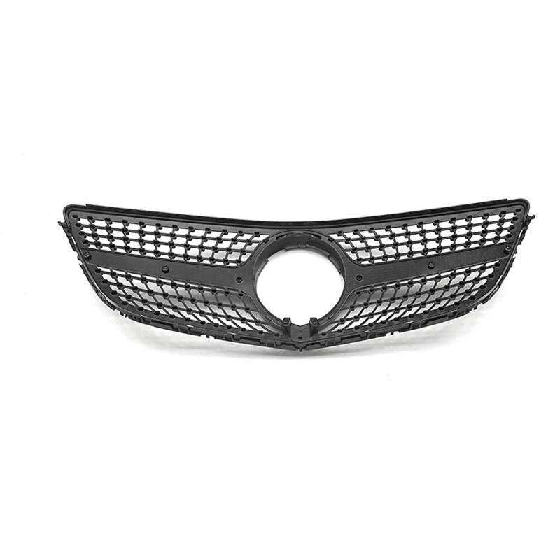 Haube Mesh Kühlergrill Oberer Kühlergrill, Schwarz/Silber, Frontstoßstangen-Haubengitter Für Benz E-Klasse Coupe C207 A207 W207 2014-2017 E250 E400 2 Türen(Schwarz) von QIFANB