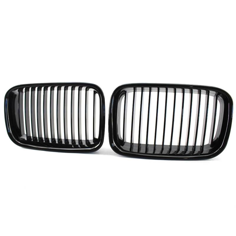 Haube Mesh Kühlergrill Schwarzer Kühlergrill Für E36 1994 1995 1996 318i 323i 325i 320i 328i Für M3 ABS Front Ersatz Haube Nierengrill(Glossy Black) von QIFANB