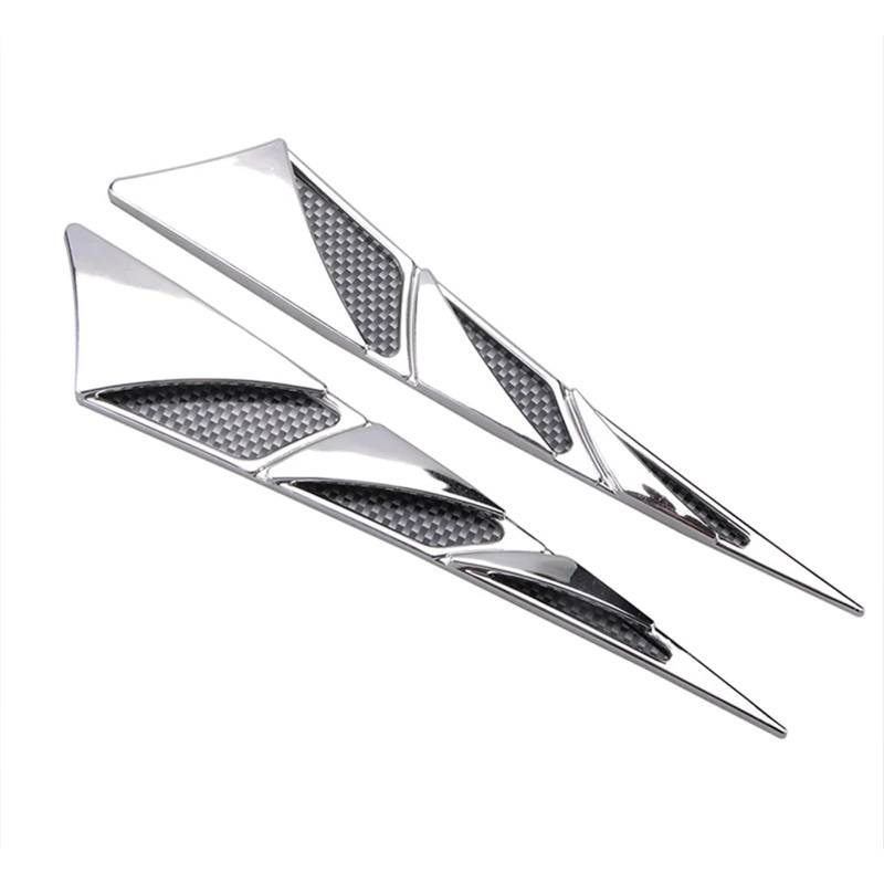 Haube Mesh Kühlergrill Universal Auto Air Flow Intake Vent Abdeckung Aufkleber Gill Bonnet Vent Grille Kanal Dekor Auto Styling(Silber) von QIFANB