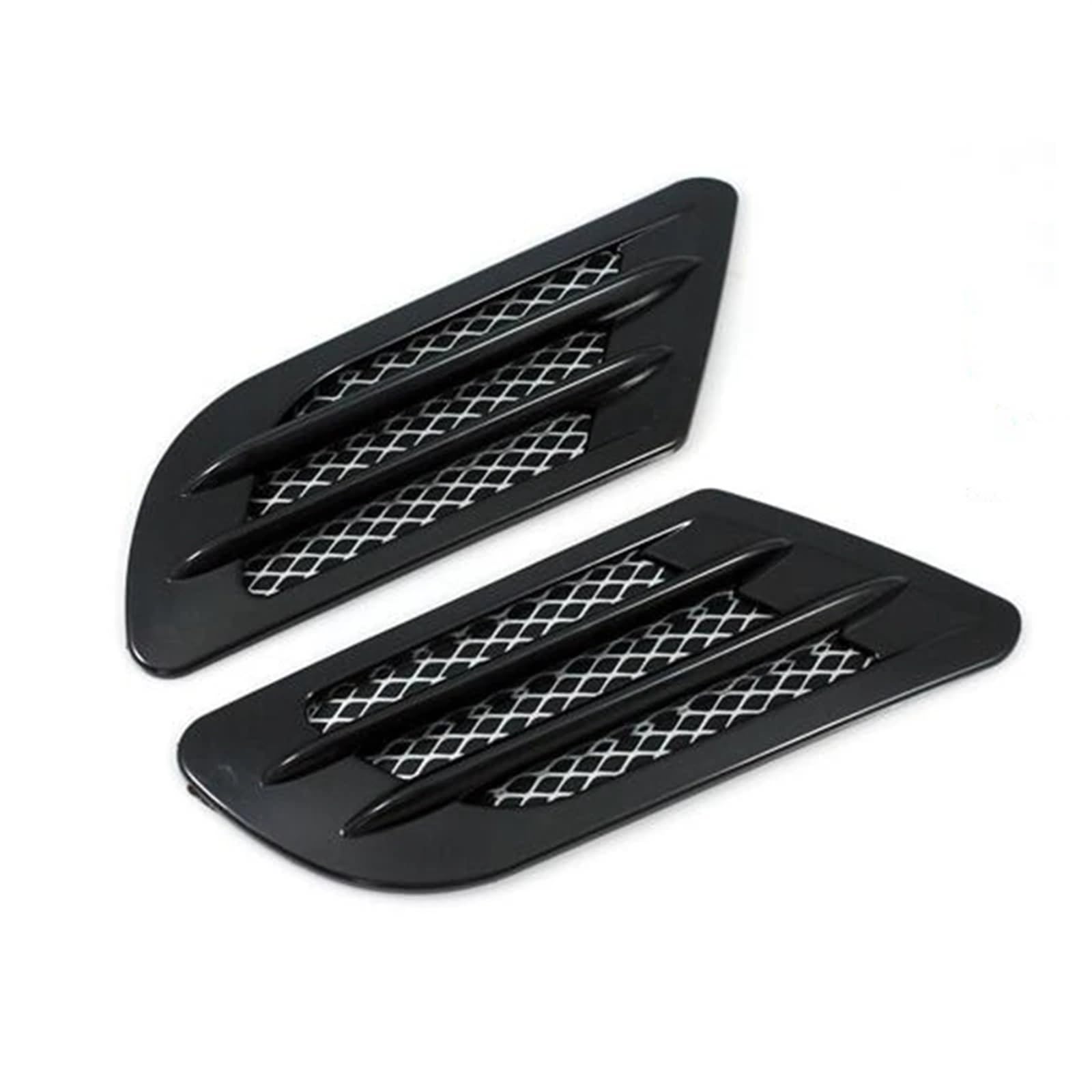 Haube Mesh Kühlergrill Universal Auto Seite Air Flow Vent Loch Abdeckung Aushöhlen Kotflügel Motorhaube Vent Grille Kanal Dekor Auto Styling Gill(Glossy Black) von QIFANB