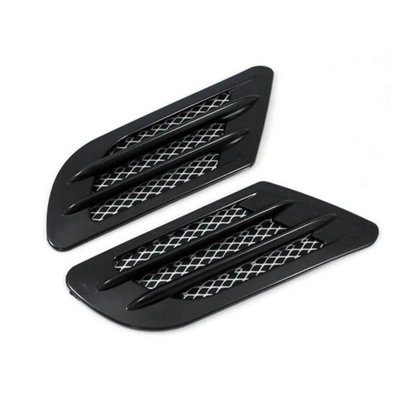 Haube Mesh Kühlergrill Universal Auto Seite Air Flow Vent Loch Abdeckung Aushöhlen Kotflügel Motorhaube Vent Grille Kanal Dekor Auto Styling Gill(Glossy Black) von QIFANB