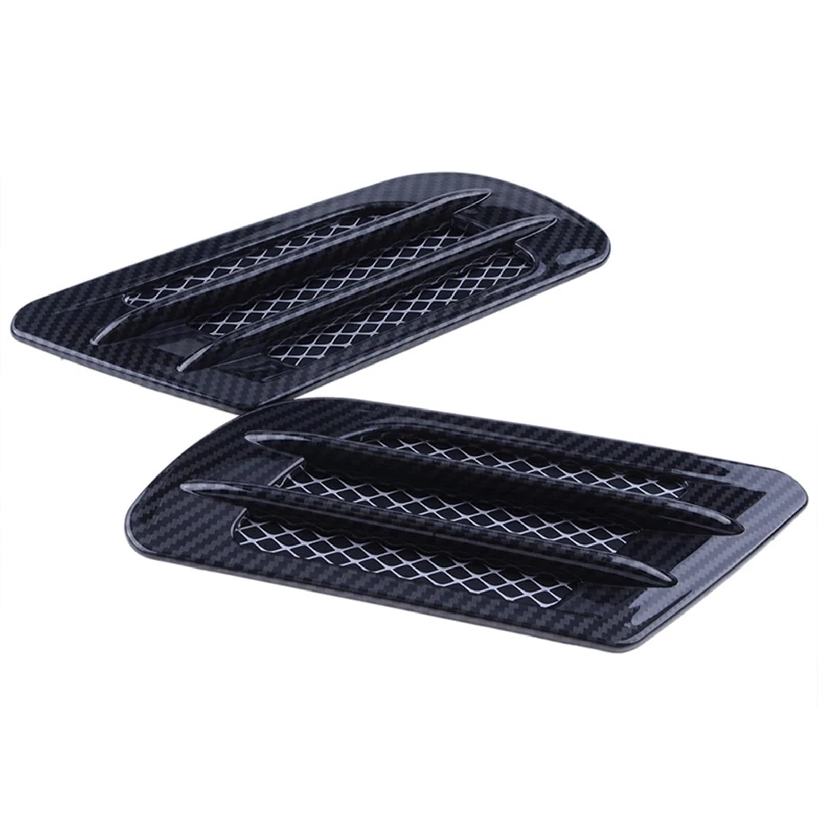 Haube Mesh Kühlergrill Universal Auto Seite Air Flow Vent Loch Abdeckung Aushöhlen Kotflügel Motorhaube Vent Grille Kanal Dekor Auto Styling Gill(Kohlefaser-Optik) von QIFANB