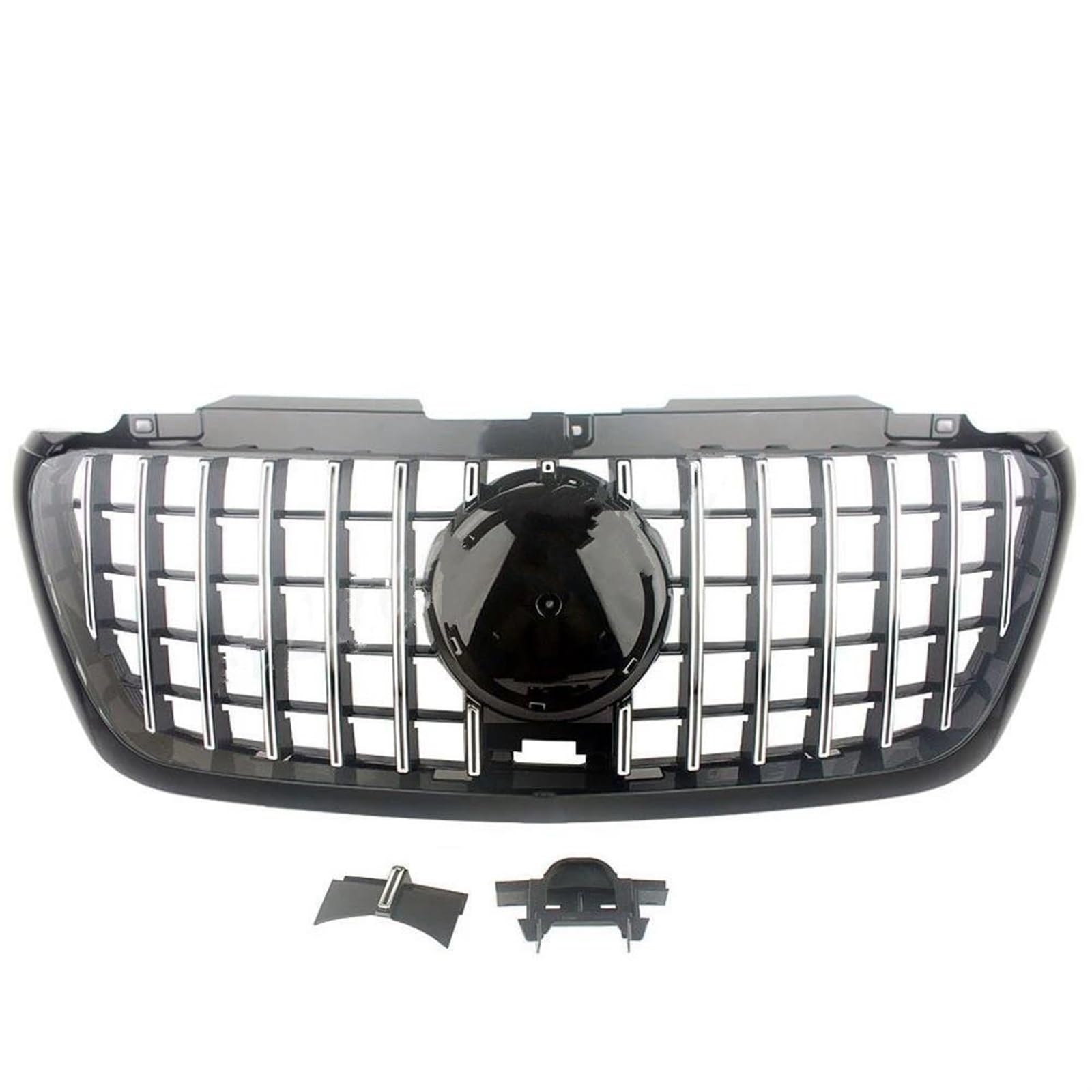 Haube Mesh Kühlergrill Vorne Racing Facelift Gitter Für Benz Für Sprinter W907 2018 + Oberen Stoßfänger Grill(Chrom) von QIFANB
