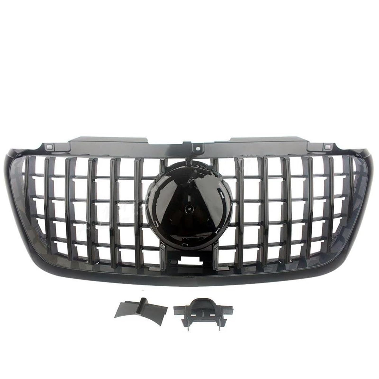 Haube Mesh Kühlergrill Vorne Racing Facelift Gitter Für Benz Für Sprinter W907 2018 + Oberen Stoßfänger Grill(Schwarz) von QIFANB