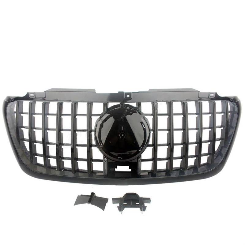 Haube Mesh Kühlergrill Vorne Racing Facelift Gitter Für Benz Für Sprinter W907 2018 + Oberen Stoßfänger Grill(Schwarz) von QIFANB