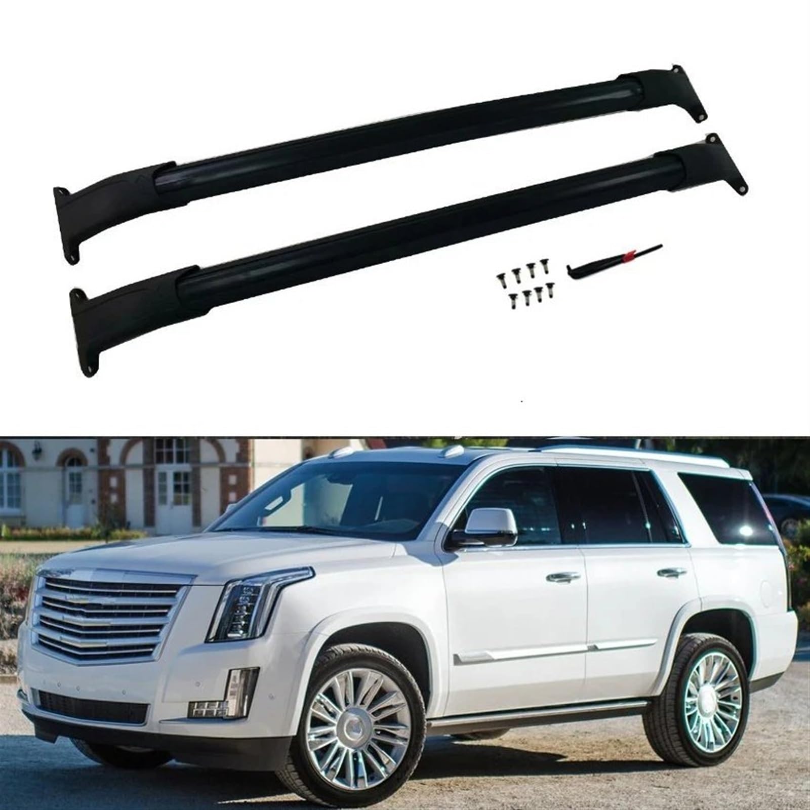 Horizontaler Dachträger Für Cadillac Für Escalade 2015 2016 2017 2018 2019 2020, Gepäckträger, Querträger Aus Vollaluminiumlegierung Dachgepäckträger Aus Aluminiumlegierung Horizontaler Dachträger Für Cadillac Für Escalade 2015 2016 2017 2018 2019 2020, Gepäckträger, Querträger Aus Vollaluminiumlegierung Dachgepäckträger Aus Aluminiumlegierung von QIFANB