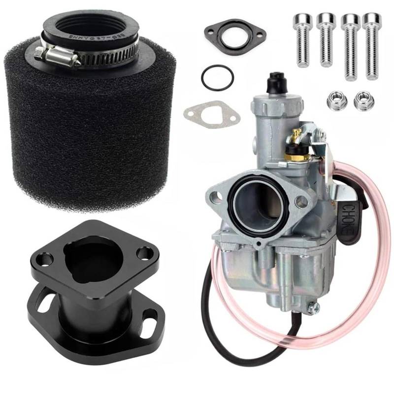 Kraftstoff System Vergaser Für Mikuni Für VM22 Für Predator 212cc Für GX200 196cc Für Mini Bike Go Kart Racing Vergaser Carb Mainfold Luftfilter(Black 2) von QIFANB