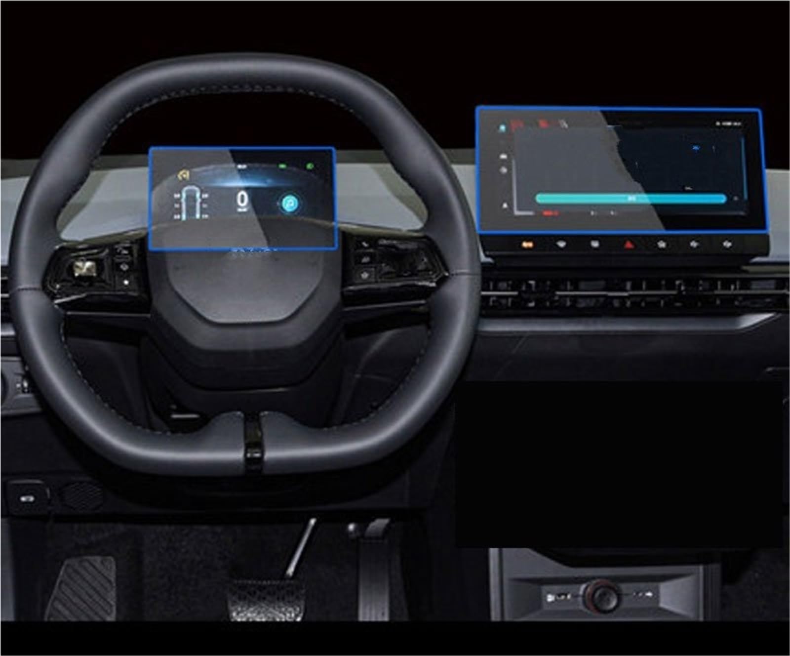 Navigator Bildschirm Displayschutz 10,25 Zoll Auto-GPS-Navigations-Armaturenbrett Displayschutzfolie Aus Gehärtetem Glas Zentrale Displayschutzfolie Für MG 4 Für EV 2023(GPS and Dashboard) von QIFANB